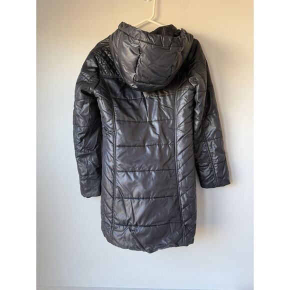 Mossimo Women's Quilted Puffer Jacket Knee Length Size S Black Hooded​ - Picture 2 of 7
